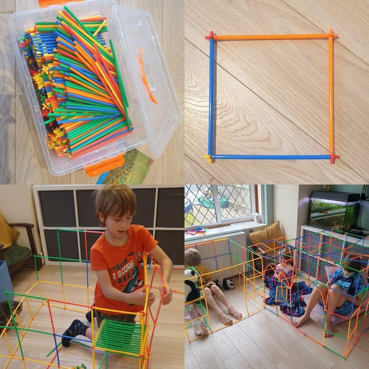 Kit de Construção com Canudos de Encaixe