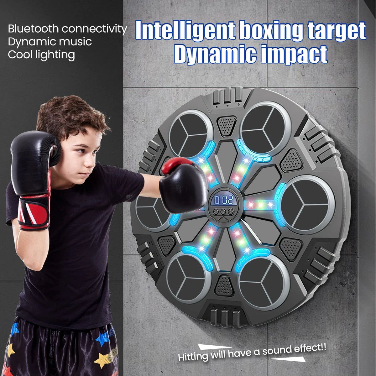 Máquina de Boxe Musical com LED e Bluetooth