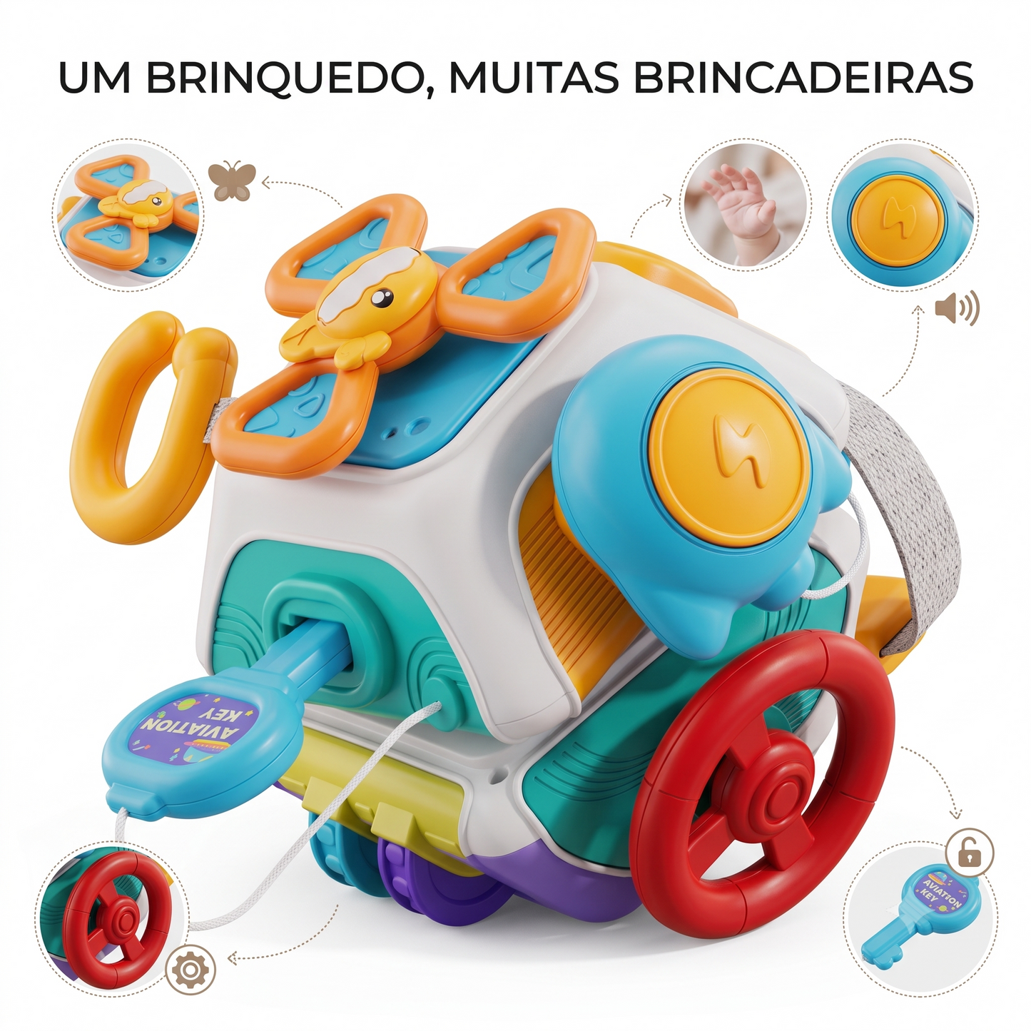 Cubo Sensorial Montessori Infantil – Brinquedo Educativo para Coordenação Motora e Desenvolvimento