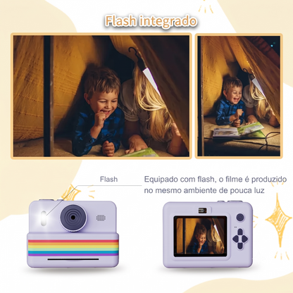 Câmera Digital Infantil com Mini Impressora Térmica Instantânea | Fotos, Vídeos e Diversão Criativa