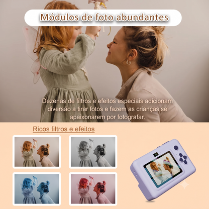 Câmera Digital Infantil com Mini Impressora Térmica Instantânea | Fotos, Vídeos e Diversão Criativa