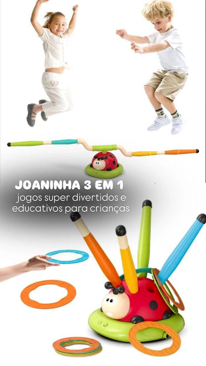 Joaninha Multifuncional – Brinquedo de Pular e Lançador de Foguetes