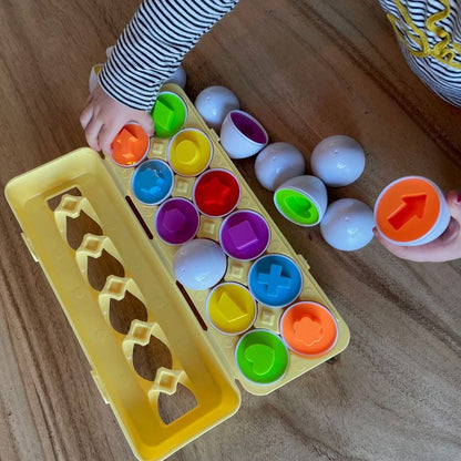 Jogo Montessori Ovos Educativos – Quebra-Cabeça de Encaixe para Desenvolvimento Infantil