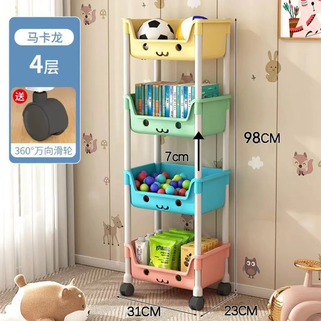 Carrinho Organizador Infantil com Rodinhas – Estante para Livros, Brinquedos e Materiais Escolares