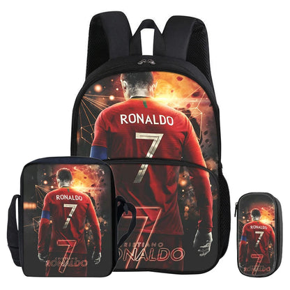 Kit 3 Mochilas e Estojo de Futebol Ronaldo
