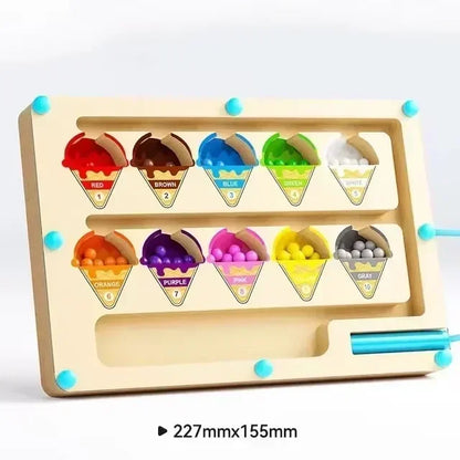 Tabuleiro Magnético Educativo de Madeira – Jogo de Cores e Contagem Infantil