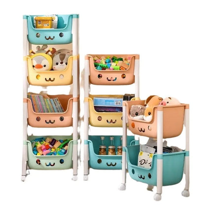 Carrinho Organizador Infantil com Rodinhas – Estante para Livros, Brinquedos e Materiais Escolares