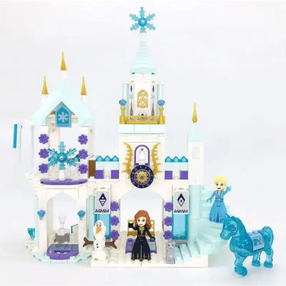 Kit Blocos de Montar Castelo de Gelo da Princesa – Inspirado em Frozen | Brinquedo Educativo DIY