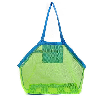 Bolsa Organizadora de Praia em Tela – Sacola Grande para Brinquedos, Areia e Acessórios