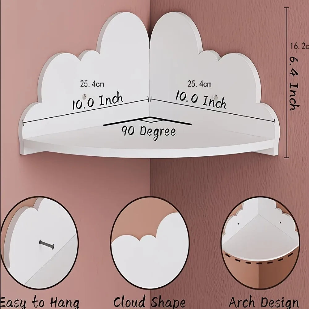 Kit com 3 Prateleiras de Parede em Formato de Nuvem – Organizadores Decorativos