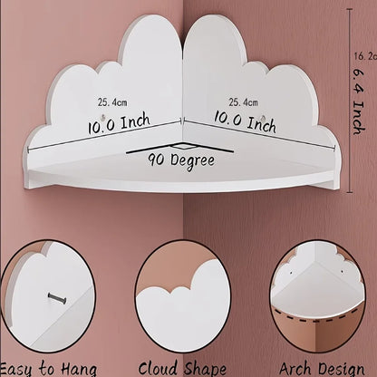 Kit com 3 Prateleiras de Parede em Formato de Nuvem – Organizadores Decorativos