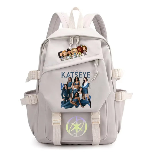Mochila Escolar KATSEYE Grande Capacidade