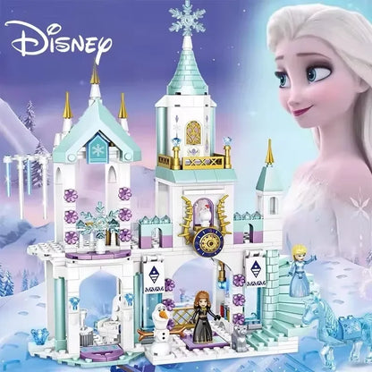 Kit Blocos de Montar Castelo de Gelo da Princesa – Inspirado em Frozen | Brinquedo Educativo DIY