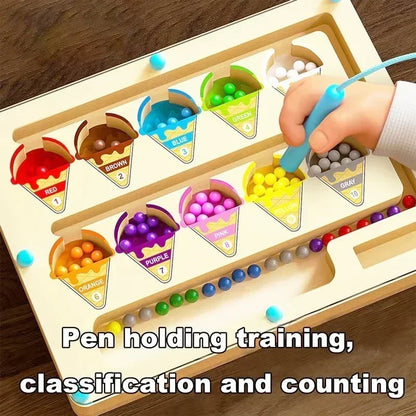 Tabuleiro Magnético Educativo de Madeira – Jogo de Cores e Contagem Infantil