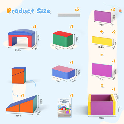 Kit Playground de Espuma Infantil 9 Peças