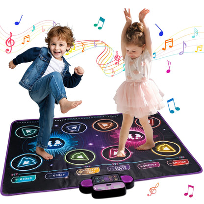 Tapete de Dança Musical Infantil Interativo – 2 Jogadores com 9 Níveis de Desafio