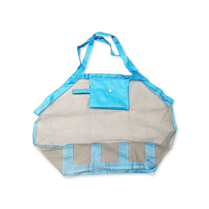 Bolsa Organizadora de Praia em Tela – Sacola Grande para Brinquedos, Areia e Acessórios