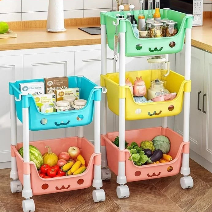 Carrinho Organizador Infantil com Rodinhas – Estante para Livros, Brinquedos e Materiais Escolares