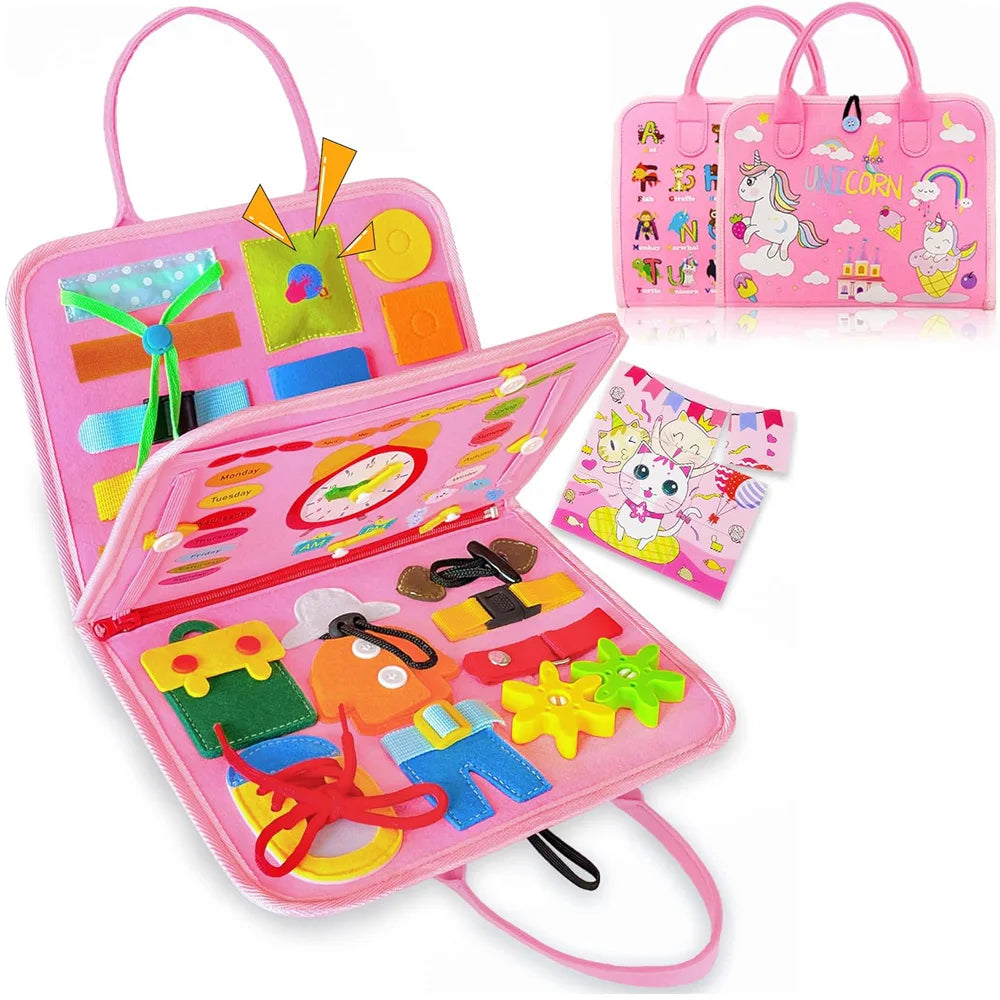 Mochila Montessori Dinossauro – Painel Sensorial Educativo para Crianças |
