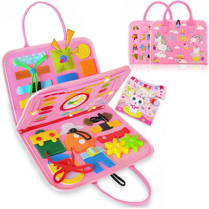 Mochila Montessori Dinossauro – Painel Sensorial Educativo para Crianças |