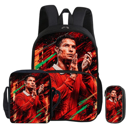 Kit 3 Mochilas e Estojo de Futebol Ronaldo