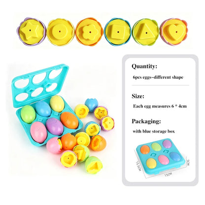 Jogo Montessori Ovos Educativos – Quebra-Cabeça de Encaixe para Desenvolvimento Infantil