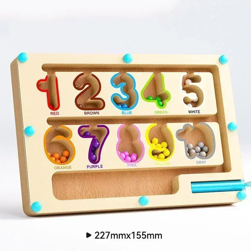 Tabuleiro Magnético Educativo de Madeira – Jogo de Cores e Contagem Infantil