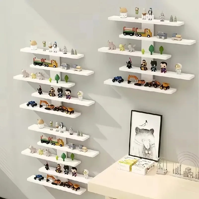 Prateleira Expositora de Parede 5 Níveis – Organizador para Bonecos, Miniaturas e Blind Box