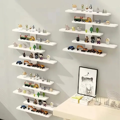Prateleira Expositora de Parede 5 Níveis – Organizador para Bonecos, Miniaturas e Blind Box