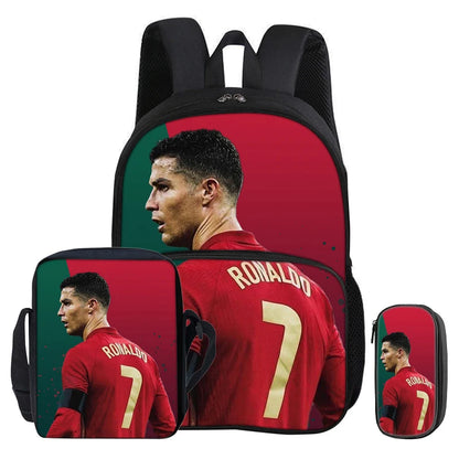 Kit 3 Mochilas e Estojo de Futebol Ronaldo