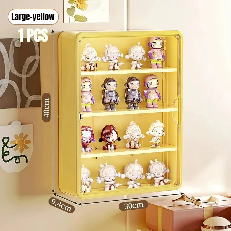 Caixa Organizadora de Parede para Action Figures e Blind Box – Expositor Magnético com Proteção Contra Poeira