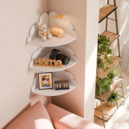 Kit com 3 Prateleiras de Parede em Formato de Nuvem – Organizadores Decorativos