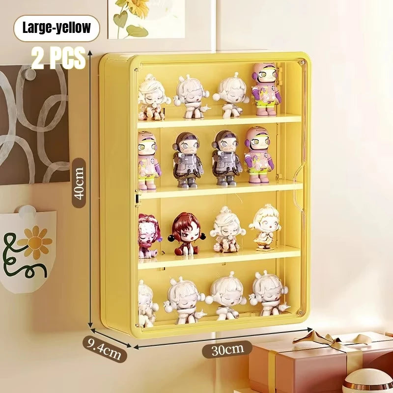 Caixa Organizadora de Parede para Action Figures e Blind Box – Expositor Magnético com Proteção Contra Poeira