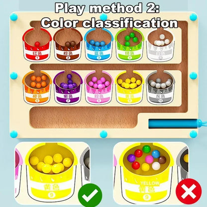 Tabuleiro Magnético Educativo de Madeira – Jogo de Cores e Contagem Infantil