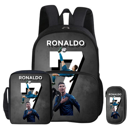 Kit 3 Mochilas e Estojo de Futebol Ronaldo