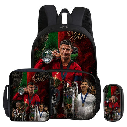 Kit 3 Mochilas e Estojo de Futebol Ronaldo