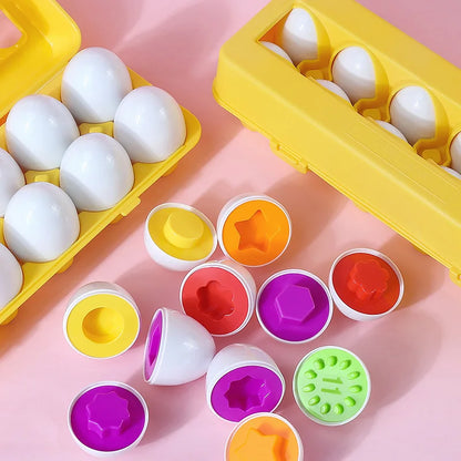 Jogo Montessori Ovos Educativos – Quebra-Cabeça de Encaixe para Desenvolvimento Infantil