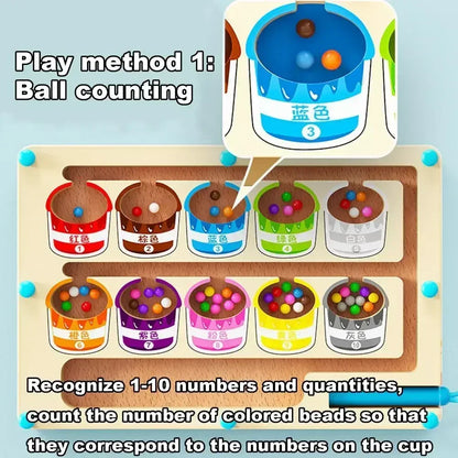 Tabuleiro Magnético Educativo de Madeira – Jogo de Cores e Contagem Infantil