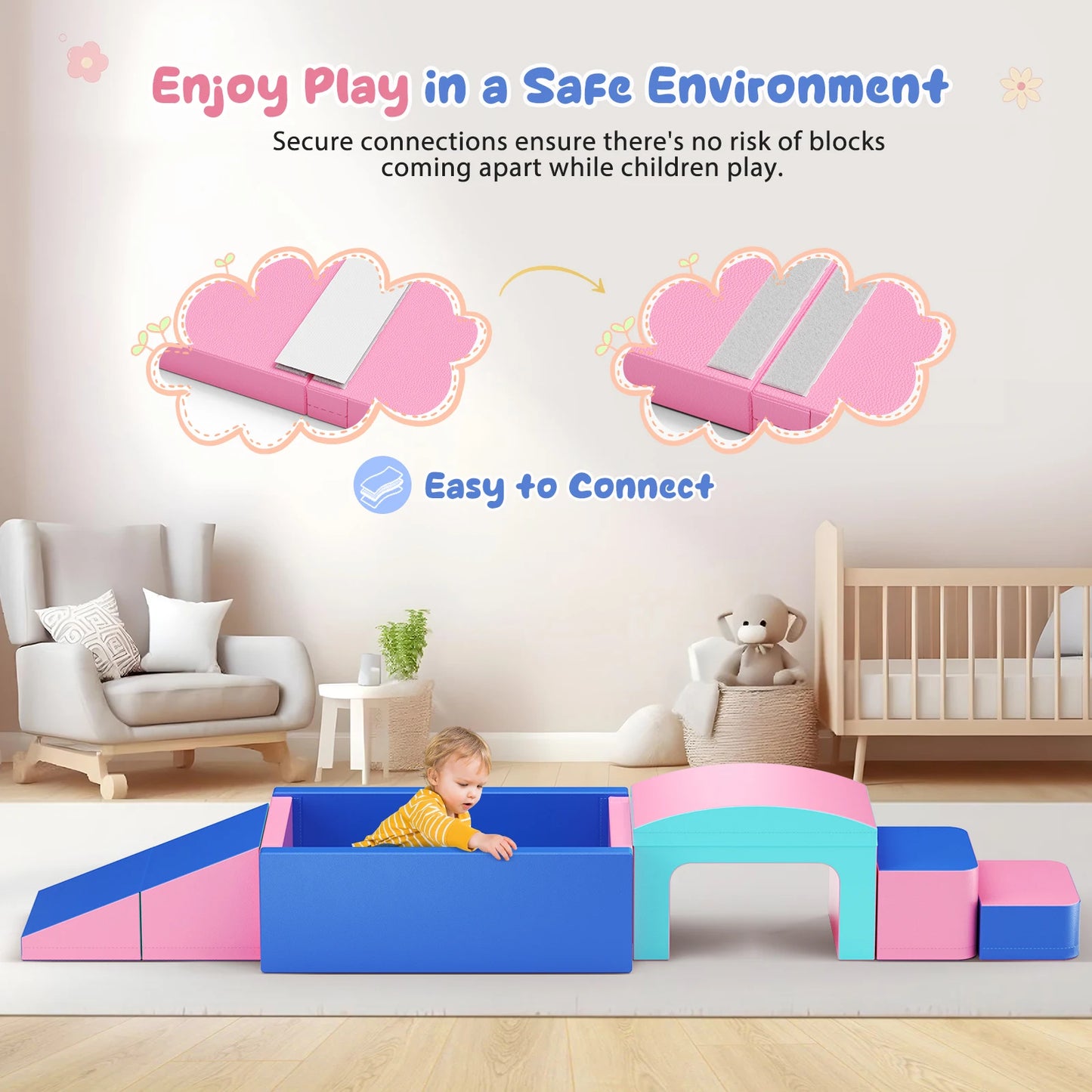 Kit Playground de Espuma Infantil 9 Peças
