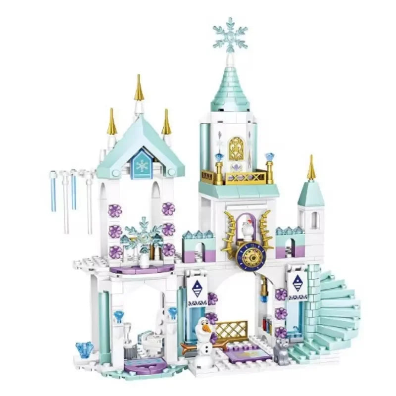 Kit Blocos de Montar Castelo de Gelo da Princesa – Inspirado em Frozen | Brinquedo Educativo DIY