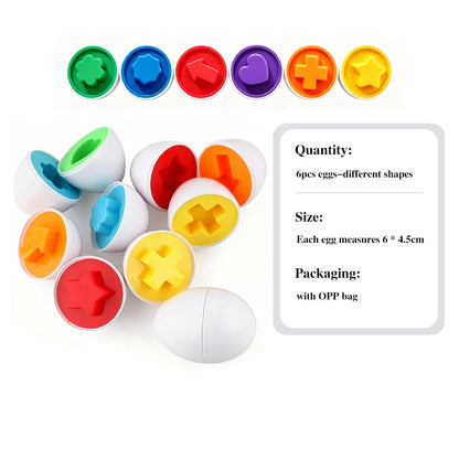 Jogo Montessori Ovos Educativos – Quebra-Cabeça de Encaixe para Desenvolvimento Infantil