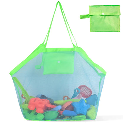 Bolsa Organizadora de Praia em Tela – Sacola Grande para Brinquedos, Areia e Acessórios