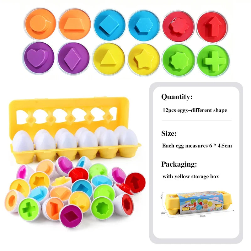 Jogo Montessori Ovos Educativos – Quebra-Cabeça de Encaixe para Desenvolvimento Infantil