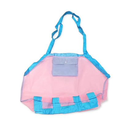 Bolsa Organizadora de Praia em Tela – Sacola Grande para Brinquedos, Areia e Acessórios