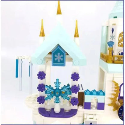 Kit Blocos de Montar Castelo de Gelo da Princesa – Inspirado em Frozen | Brinquedo Educativo DIY