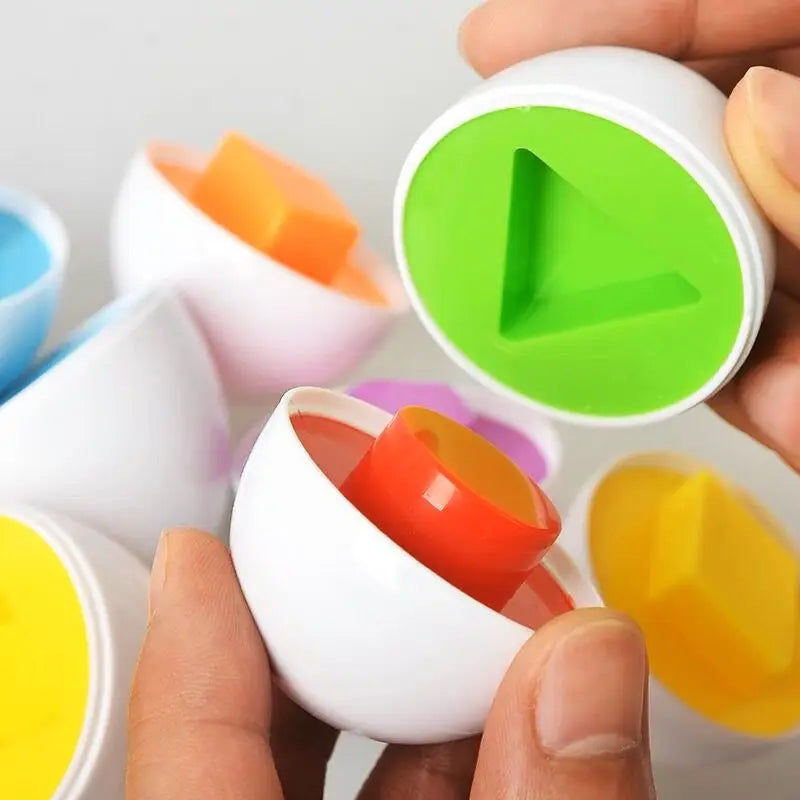 Jogo Montessori Ovos Educativos – Quebra-Cabeça de Encaixe para Desenvolvimento Infantil
