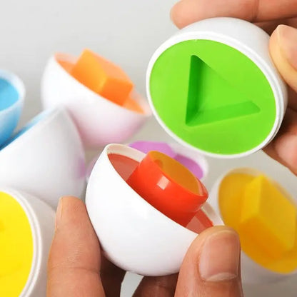 Jogo Montessori Ovos Educativos – Quebra-Cabeça de Encaixe para Desenvolvimento Infantil