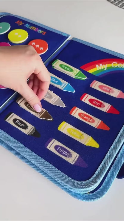 Mochila Montessori Dinossauro – Painel Sensorial Educativo para Crianças |