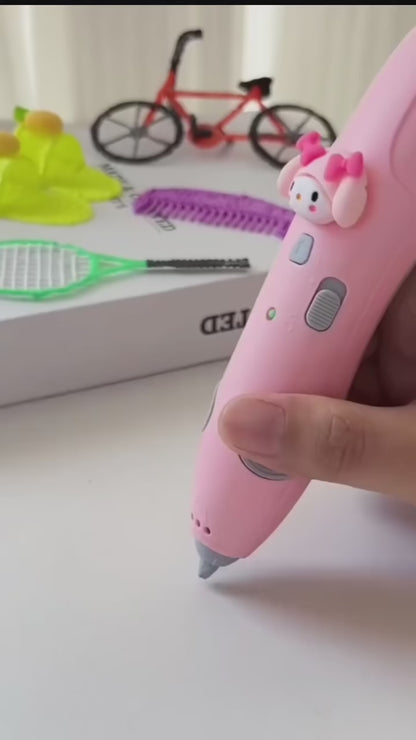 Caneta 3D Infantil com Tela LCD – Kit de Desenho 3D com Filamentos PLA e Maleta