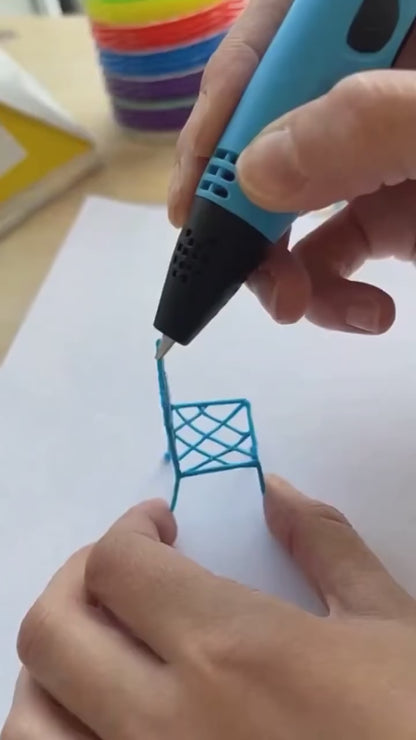 Caneta 3D Infantil com Tela LCD – Kit de Desenho 3D com Filamentos PLA e Maleta